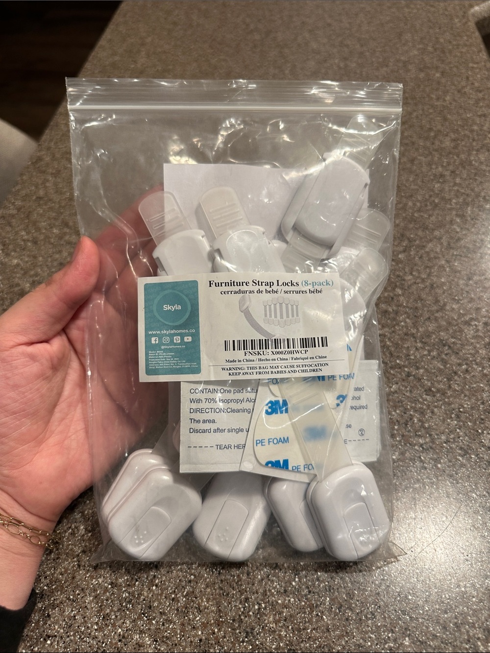 Sky White Furniture Strap Locks (6-Pack) - Child Safety